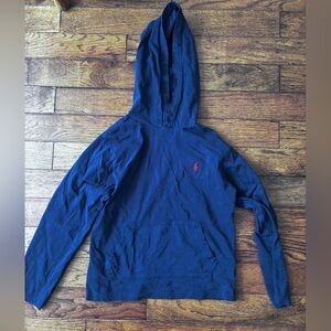 Boys Polo by Ralph Lauren Navy Hooded Longsleeve T